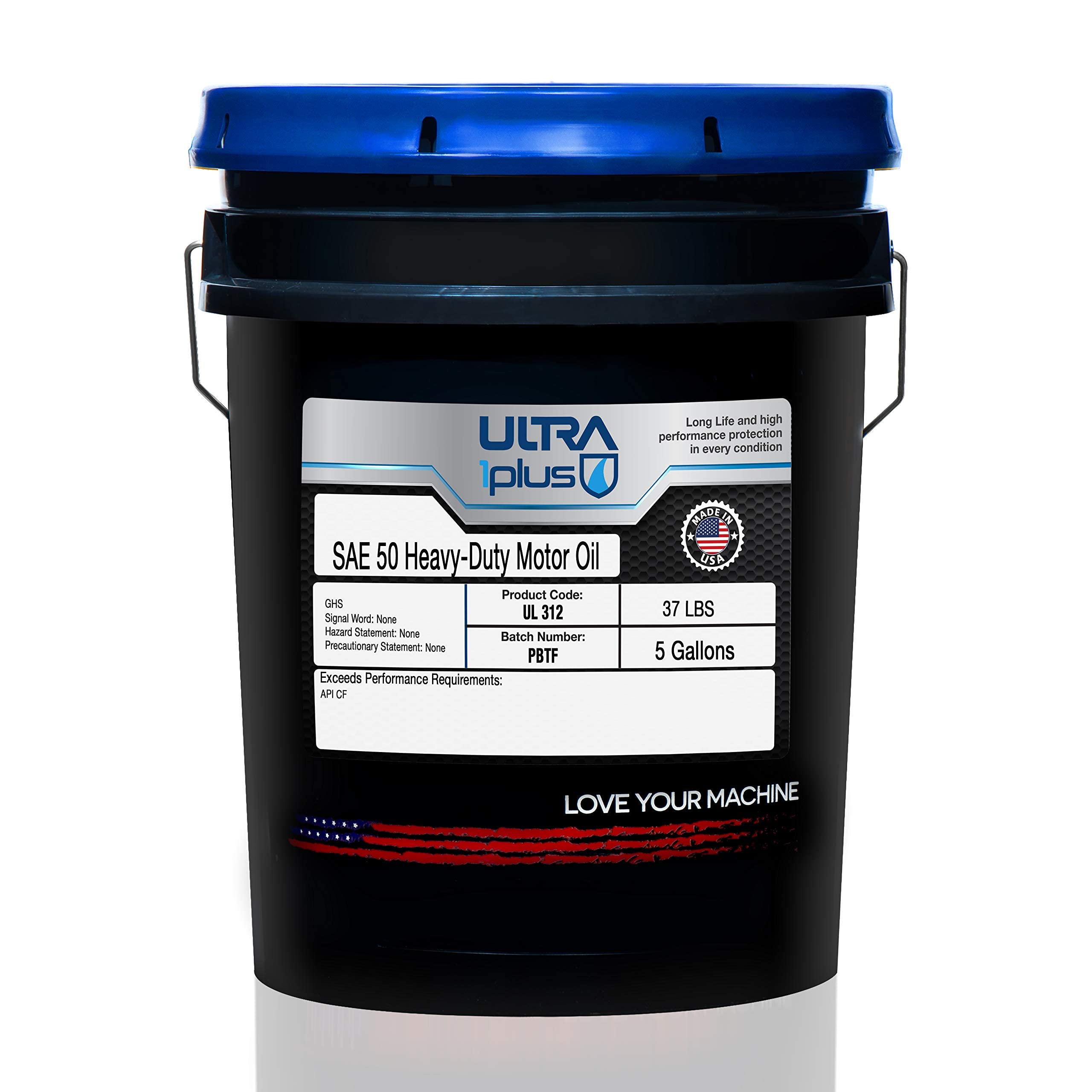 Ultra1Plus™ SAE 50 Heavy-Duty Conventional Motor Oil - API CF Certified - 5 Gallon Pail for Diesel Engines, Trucks & Heavy Equipment