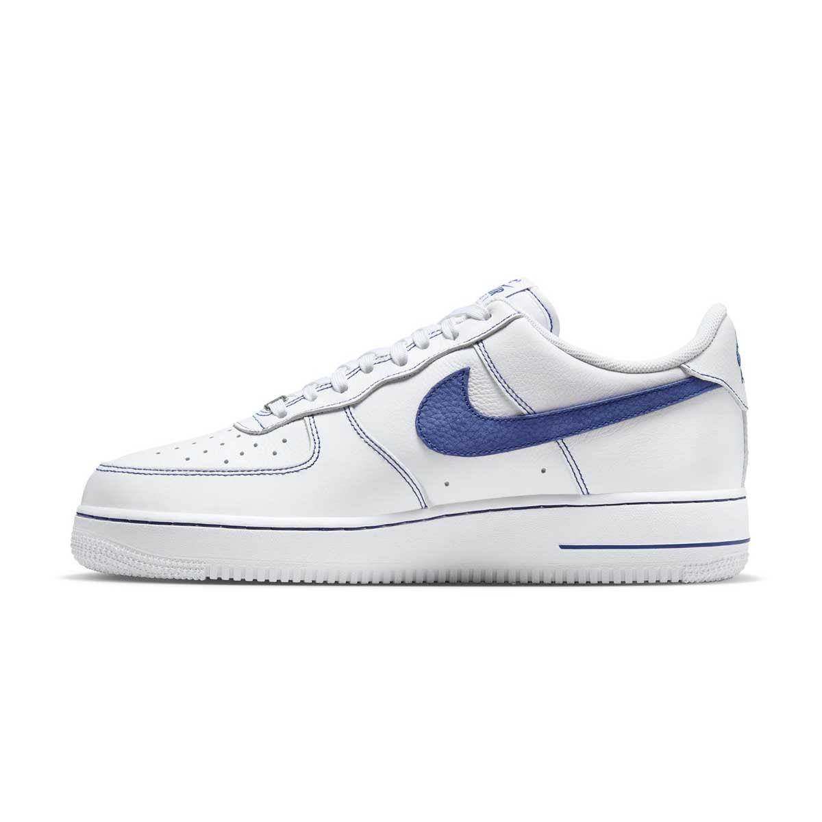 Nike Air Force 1 '07 LV8 Men's Sneakers - White & Deep Royal Blue Basketball Shoes for Casual Wear & Street Style