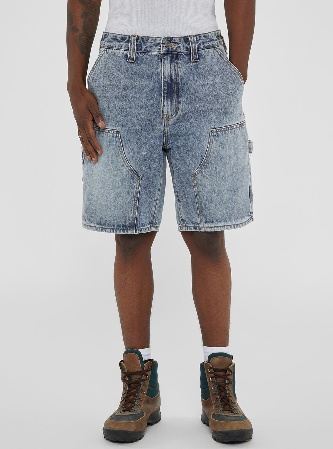 Guess Originals Blue Carpenter Shorts for Men - Comfortable Denim Shorts for Casual Wear, Summer Outfits & Beach Vacations