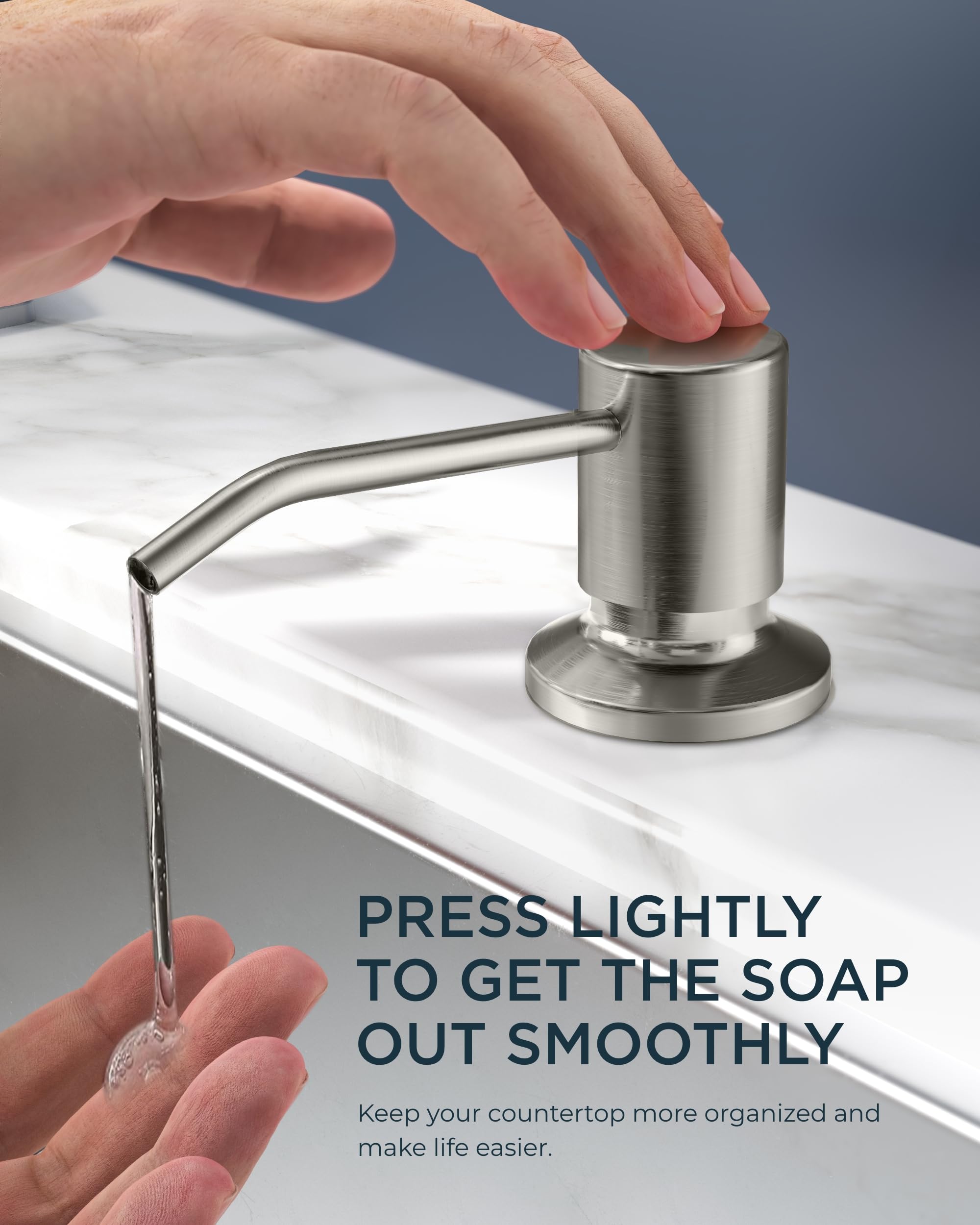 FORIOUS Brushed Nickel Kitchen Faucet with Pull Down Sprayer & Soap Dispenser - Perfect for Farmhouse, RV & Laundry Sinks