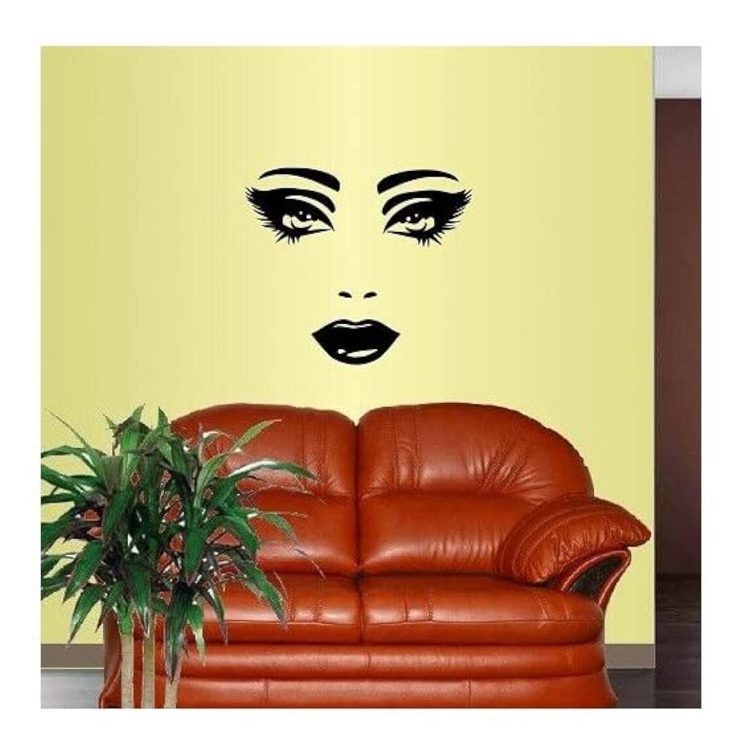 LYOMAN® Beautiful Girl Face Vinyl Decal - Waterproof Wall Sticker for Beauty Salon, Bedroom, Bathroom & Home Decor (12