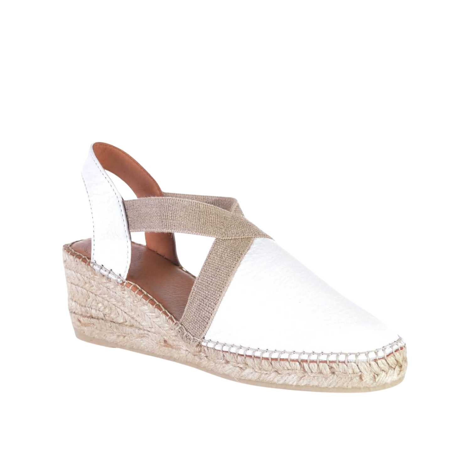Women's Plain Leather Wedge Espadrilles - Comfortable Casual Summer Shoes for Beach, Vacation & Everyday Wear | Tossa