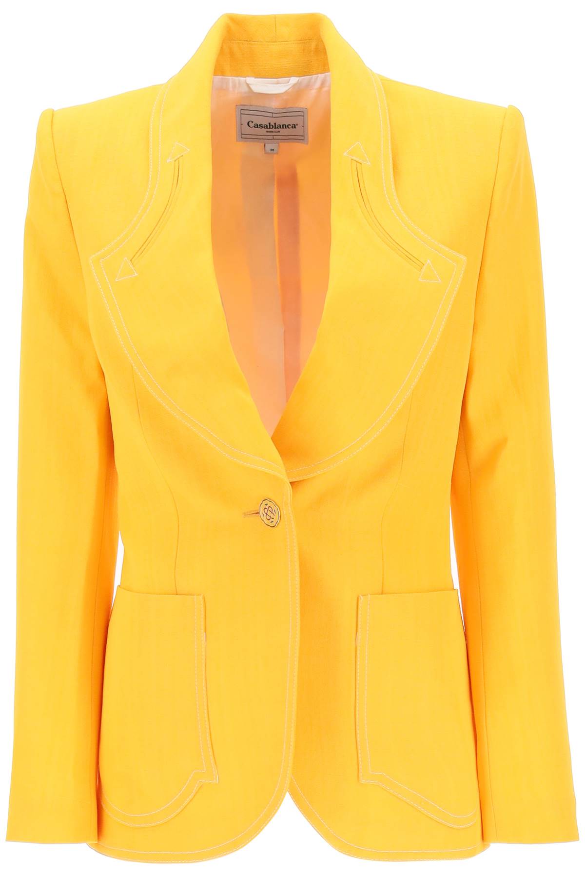 Casablanca Silk Blend Single Breasted Blazer for Women - Elegant Office Wear & Formal Occasions