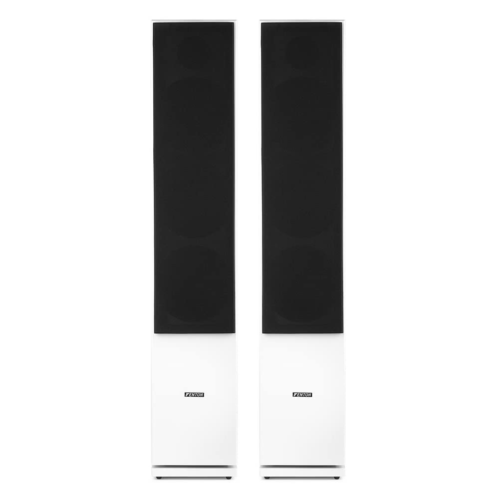 Fenton SHF80W 500W HiFi Tower Speaker System with AV440 Bluetooth Amplifier - 3-Way Floor Standing Speakers, 6.5