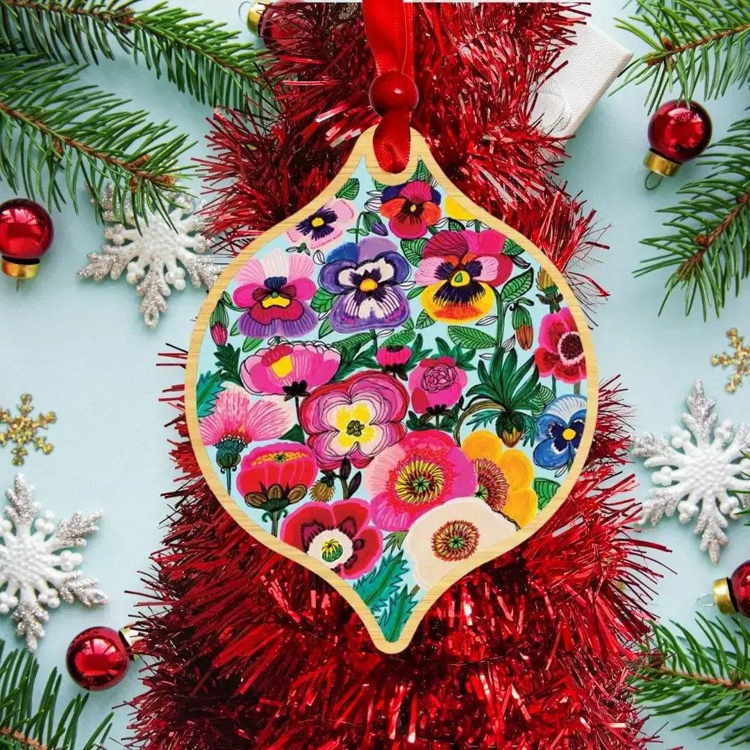 Pansy & Poppy Australian Christmas Card & Bauble Set - Festive Holiday Greeting Cards with Ornament for Xmas Decorations - Perfect for Home, Office & Gift Giving
