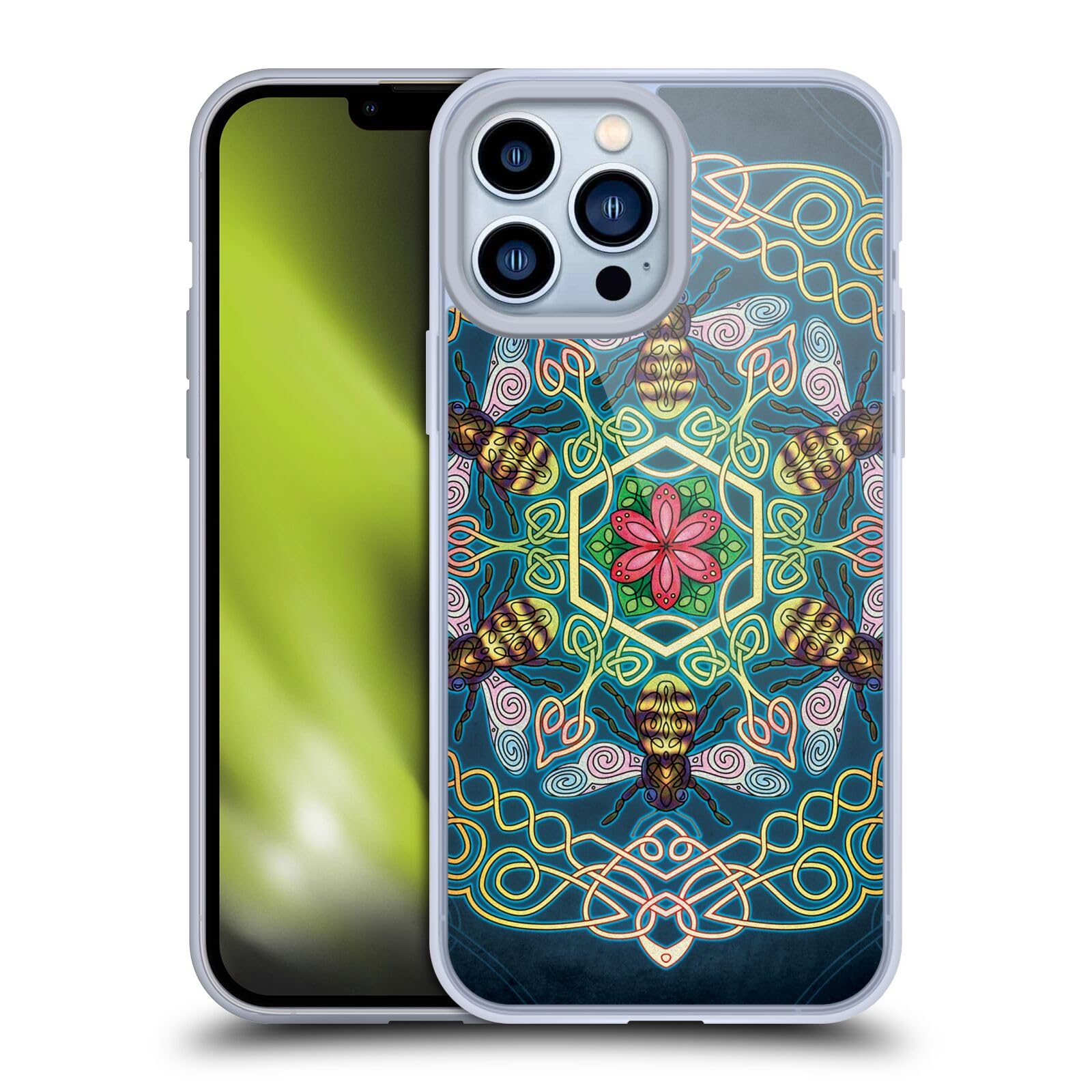 Brigid Ashwood Bees Celtic Wisdom iPhone 13 Pro Max Case | Officially Licensed Soft Gel Cover by Head Case Designs | Perfect for Nature Lovers & Spiritual Seekers