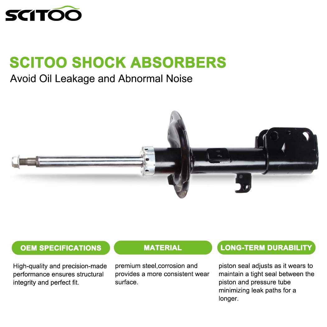 SCITOO 4Pcs Front & Rear Shock Absorbers Struts Replacement for 2005-2010 Scion tC - Compatible with Part Numbers 339128, 339129, 341457 - Perfect for Smooth Ride & Enhanced Suspension Performance