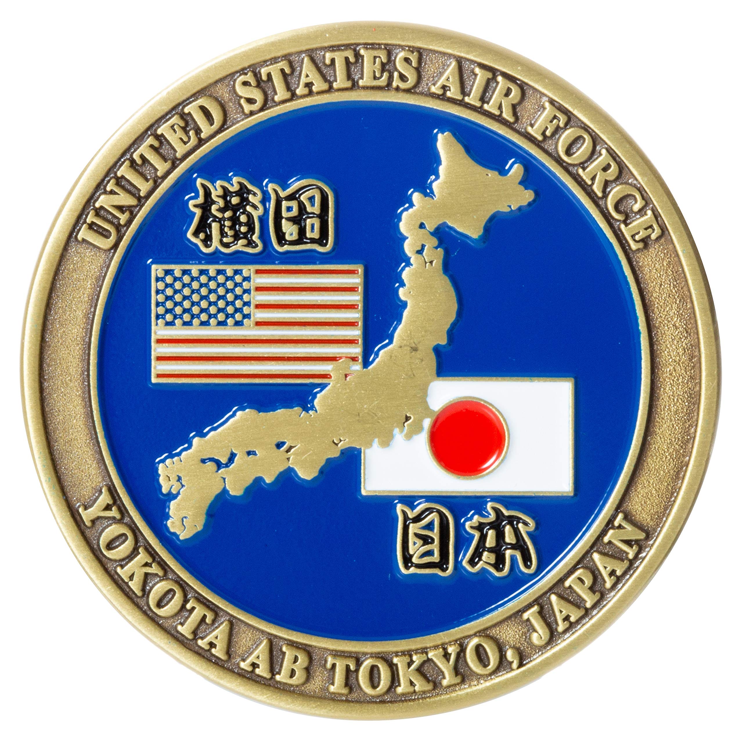 USAF Yokota Air Base Challenge Coin - United States Air Force Collectible with USA Flag - Perfect for Military Enthusiasts, Veterans & Collectors