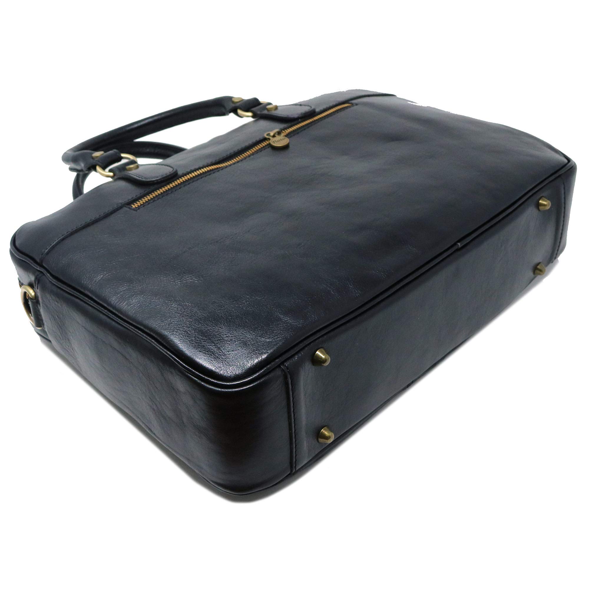 Floto Venezia Slim Leather Laptop Briefcase for Men & Women - Premium Italian Leather Business Bag for MacBook, iPad - Perfect for Office, Travel & Work Commute