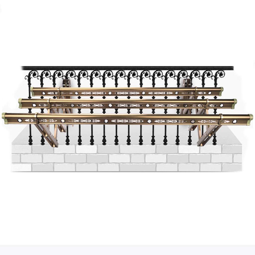 XBSXP Expandable Stainless Steel Wall Mount Drying Rack - Foldable Clothes Airer for Bathroom, Living Room & Outdoor Use | Space-Saving Towel & Laundry Organizer (4-Track) | Perfect for Small Apartments, RVs & Balconies