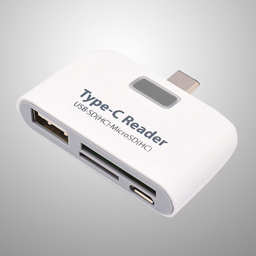 Multi-Port USB C Hub with USB 3.0, SD/TF Card Reader - 6-in-1 USB Charging Hub Compatible with MacBook Pro (White) - Perfect for Office, Travel & Home Use
