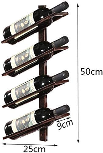 Wrought Iron Wall-Mounted Wine Rack with Stemware Holder - Floating Shelf for 4 Bottles & Glasses | Space-Saving Kitchen & Dining Room Storage Solution