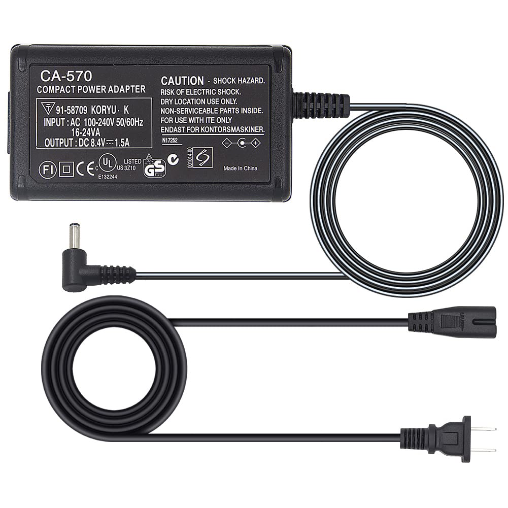 Canon LEGRIA iVIS VIXIA HF M30/M31/M32/M300/M301 HF10/HF11/HF20/HF200 HG20 HV20/HV30/HV40 XA10 ZR100/ZR200/ZR300/ZR400/ZR500 HD Camcorder AC Power Adapter Charger with US Cable Kit - Perfect for Travel, Home & Professional Video Recording