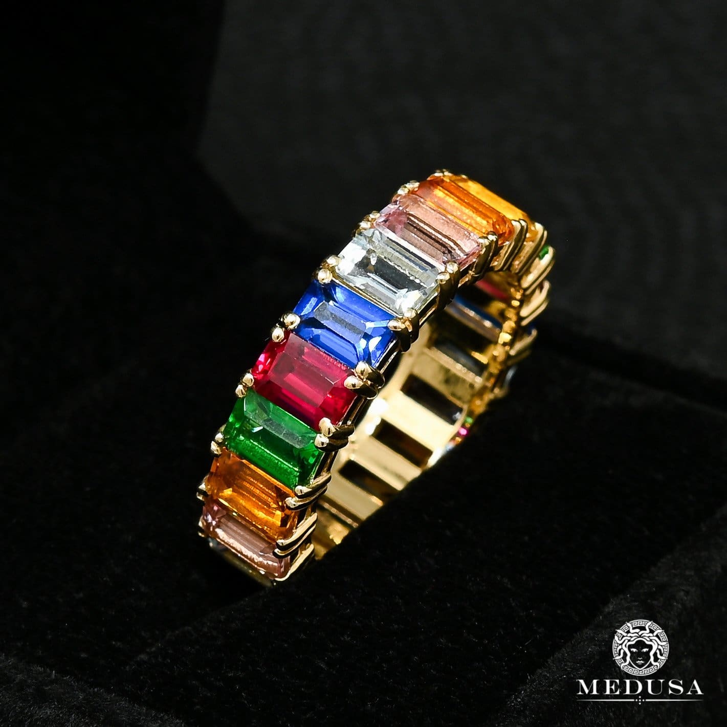 Rainbow X1 Eternity Ring - Elegant Stackable Band for Women, Perfect for Anniversary, Wedding, and Everyday Wear
