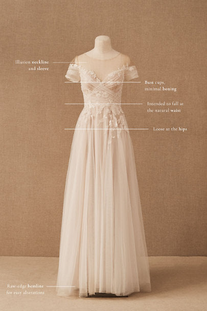 BHLDN Willowby Katara Wedding Gown - Elegant Lace Bridal Dress for Beach, Garden & Boho Chic Ceremonies | Perfect for Outdoor & Destination Weddings