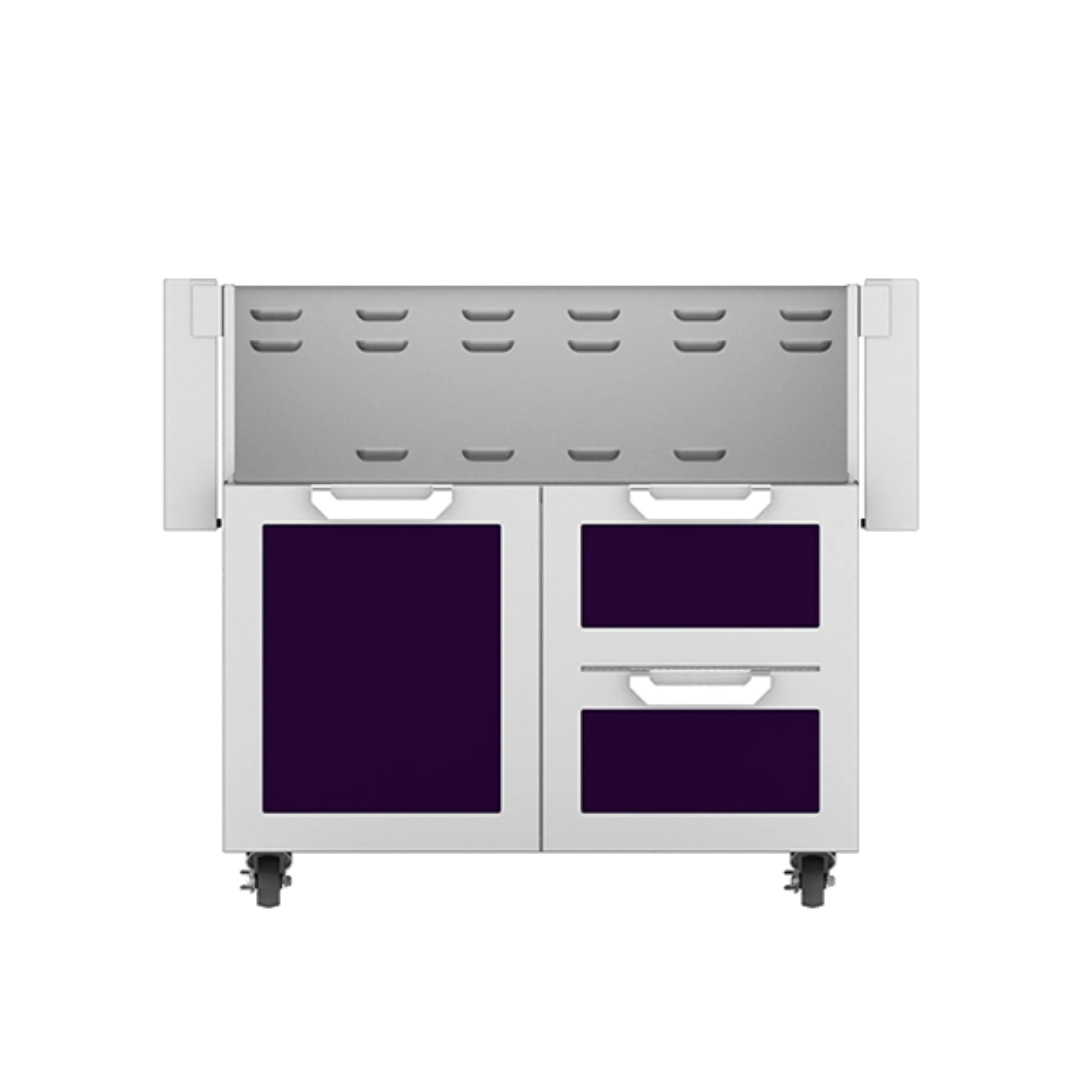 Hestan GCR36 36-Inch Outdoor Tower Cart with Door & Double Drawers - Heavy Duty Stainless Steel Kitchen Utility Cart for Patio, BBQ, Garden & Commercial Use