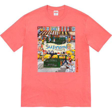 Supreme Manhattan T-Shirt for Men & Women | Coral Color | Streetwear Fashion | Perfect for Casual Wear & Urban Outfits