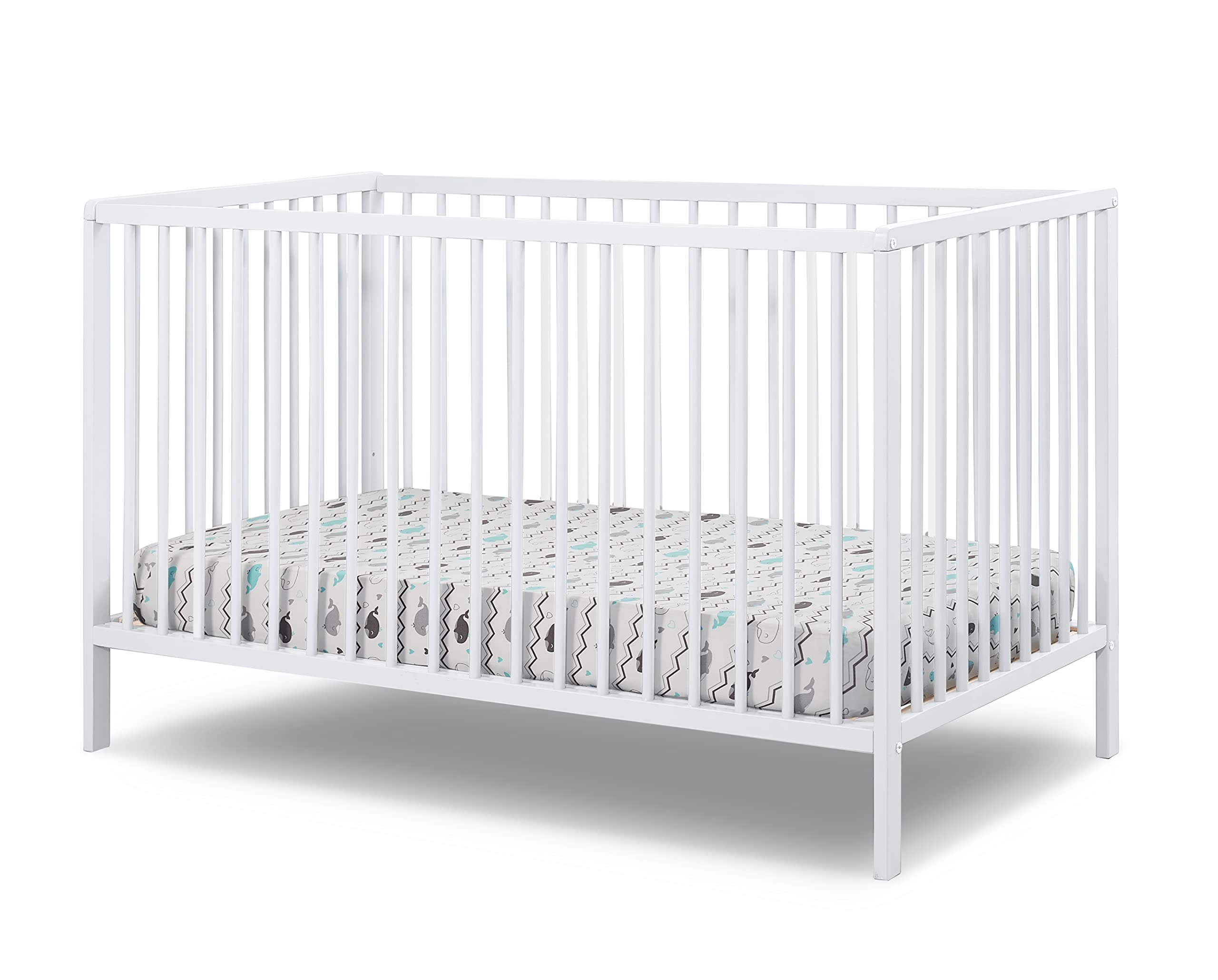 Sorelle Furniture Happy Crib 3-in-1 Convertible Crib - Sustainable Beech Wood Baby Bed, Toddler Bed & Daybed - Modern Nursery Furniture (White) | Perfect for Newborns, Infants & Growing Kids in Cozy Bedrooms