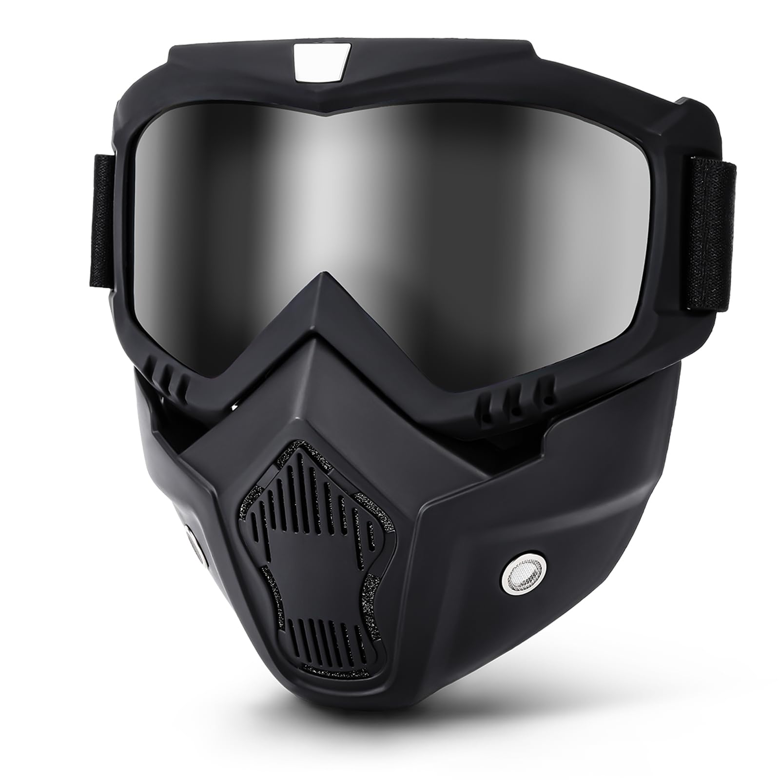 Motorcycle Goggles - Detachable Paintball Mask with Anti-Fog Lens for Skiing, Airsoft & ATV Riding | Dirt Bike Face Protection Gear for Outdoor Sports & Adventure Activities