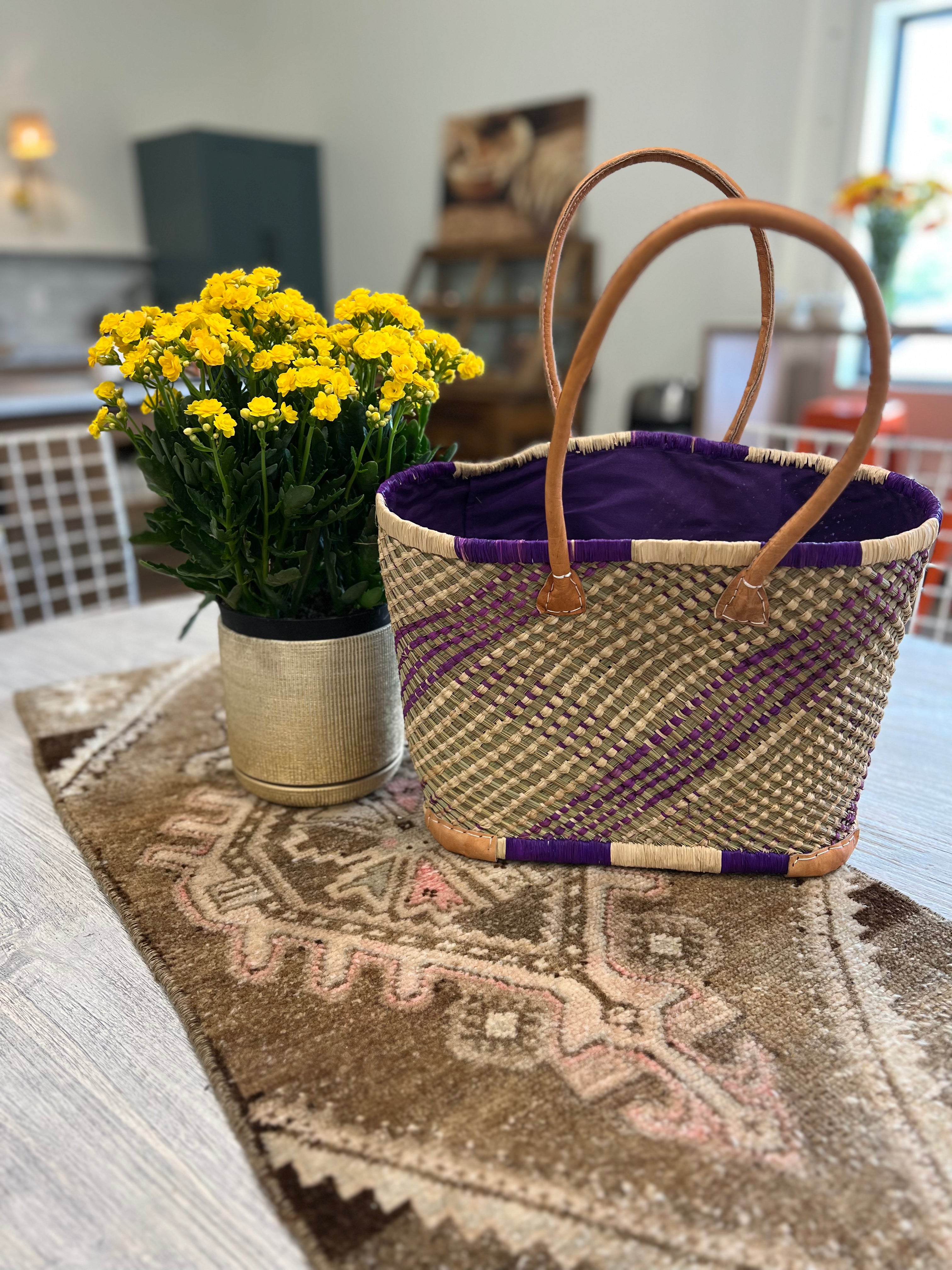 Raribok Purple Basket - Stylish Storage Solution for Home, Office, and Gifts | Durable Woven Basket for Organization & Decor