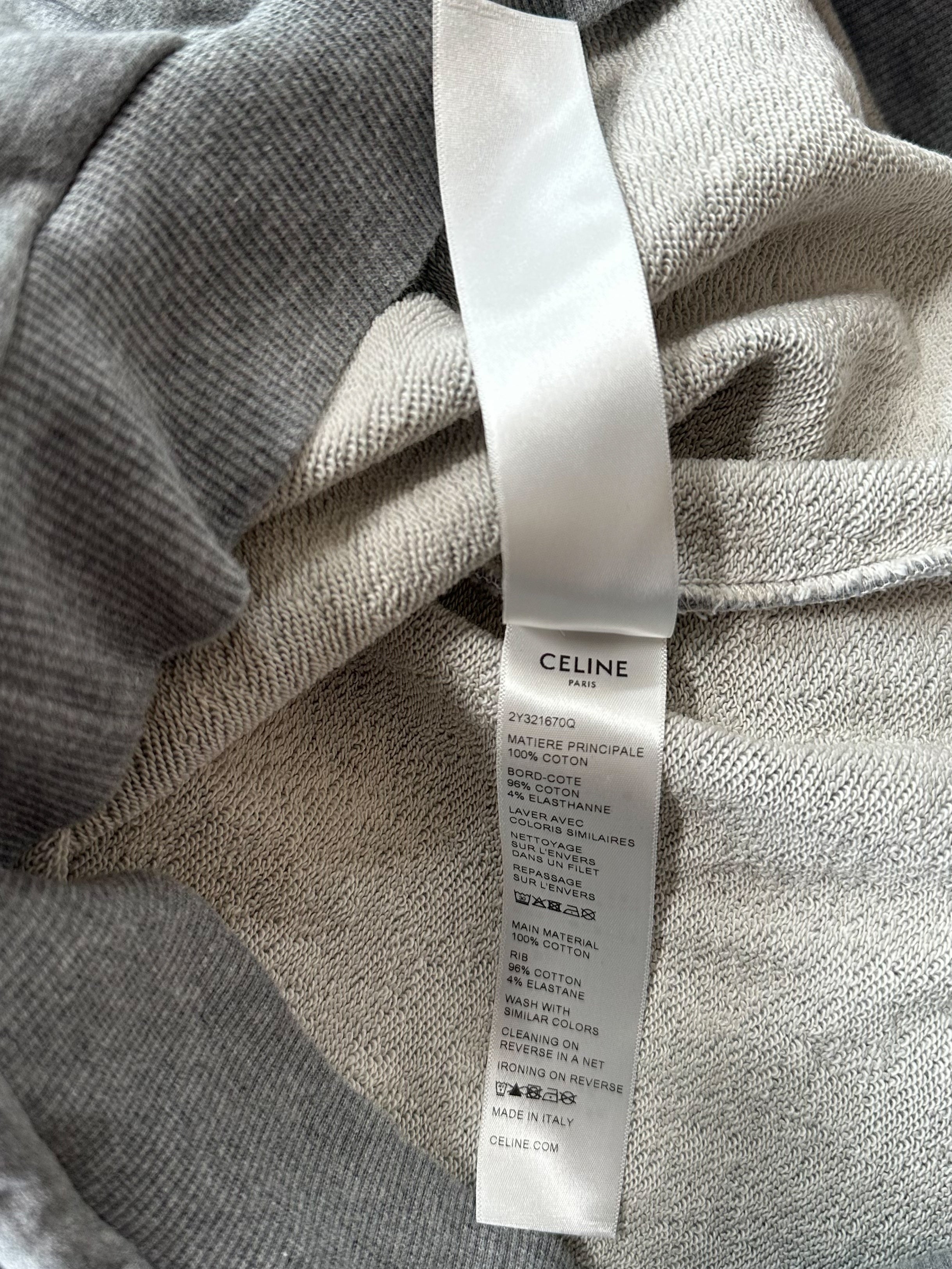 Celine Grey & Black Logo Hoodie for Men & Women - Stylish Pullover Sweatshirt for Casual Wear & Street Fashion