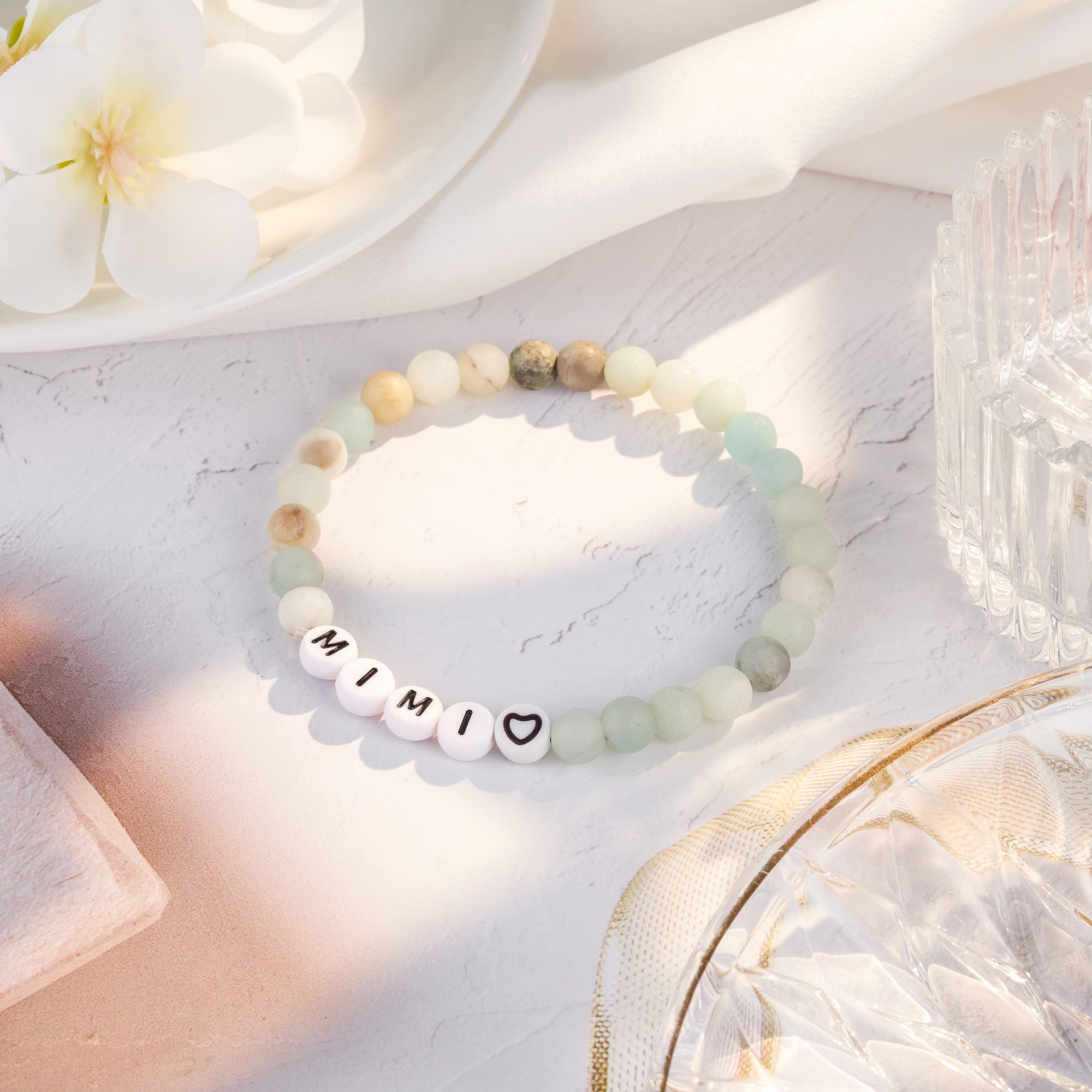 Natural Stone Bracelet for Women & Men - Personalized Gifts for Nana, Mimi, Grandma, Papa, Dad, Mom, Daughter, Aunt & Sister | Christmas, Birthday, Valentine's & Mother's Day Present | Handmade Beaded Jewelry for Everyday Wear & Special Occasions