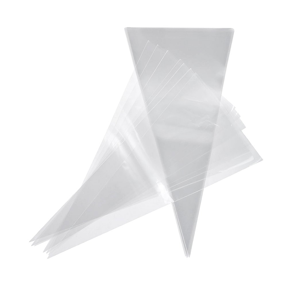 50 Clear Cone Sweet Gift Bags - Party Favor Bags for Candy, Treats & Small Gifts - Perfect for Weddings, Baby Showers & Birthday Party Decorations