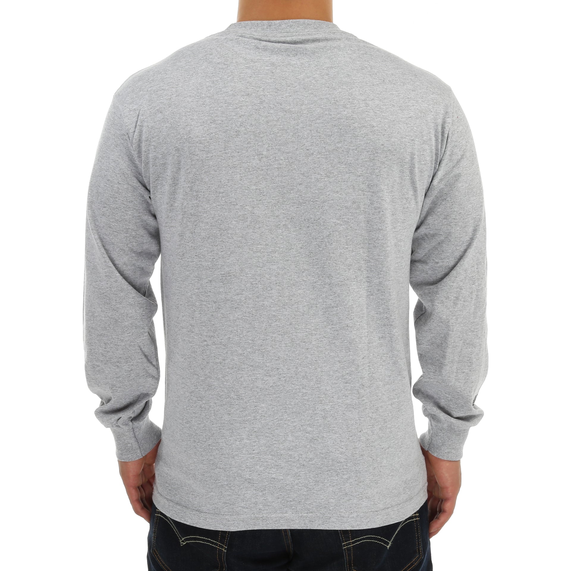 Grizzly Bad Flag Long Sleeve T-Shirt for Men & Women | Heather Grey | Soft Cotton Casual Tee for Streetwear, Outdoor Activities & Everyday Wear