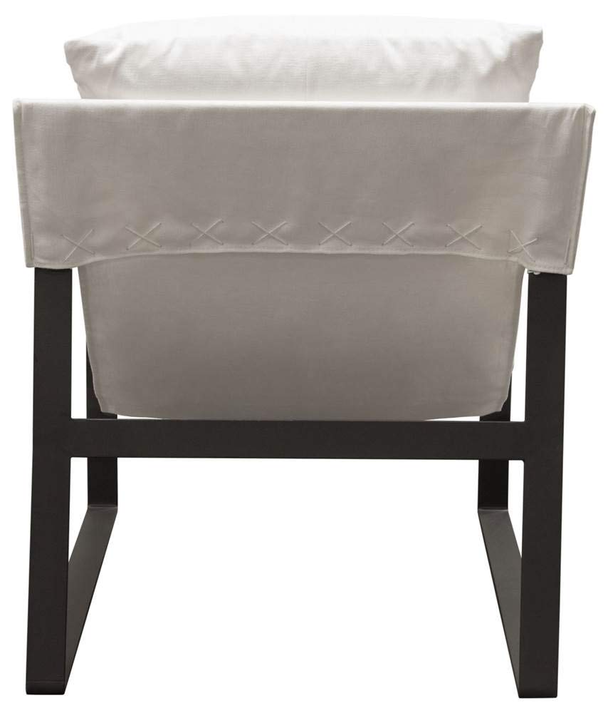 Diamond Sofa Miller Sling Accent Chair - White Linen Upholstered Modern Lounge Chair for Living Room, Bedroom & Office | Comfortable Seating for Home Decor
