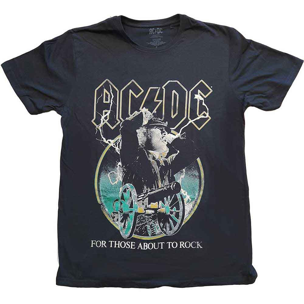 AC/DC Band T-Shirt with Yellow Outlines - Vintage Rock Music Tee for Concerts & Casual Wear