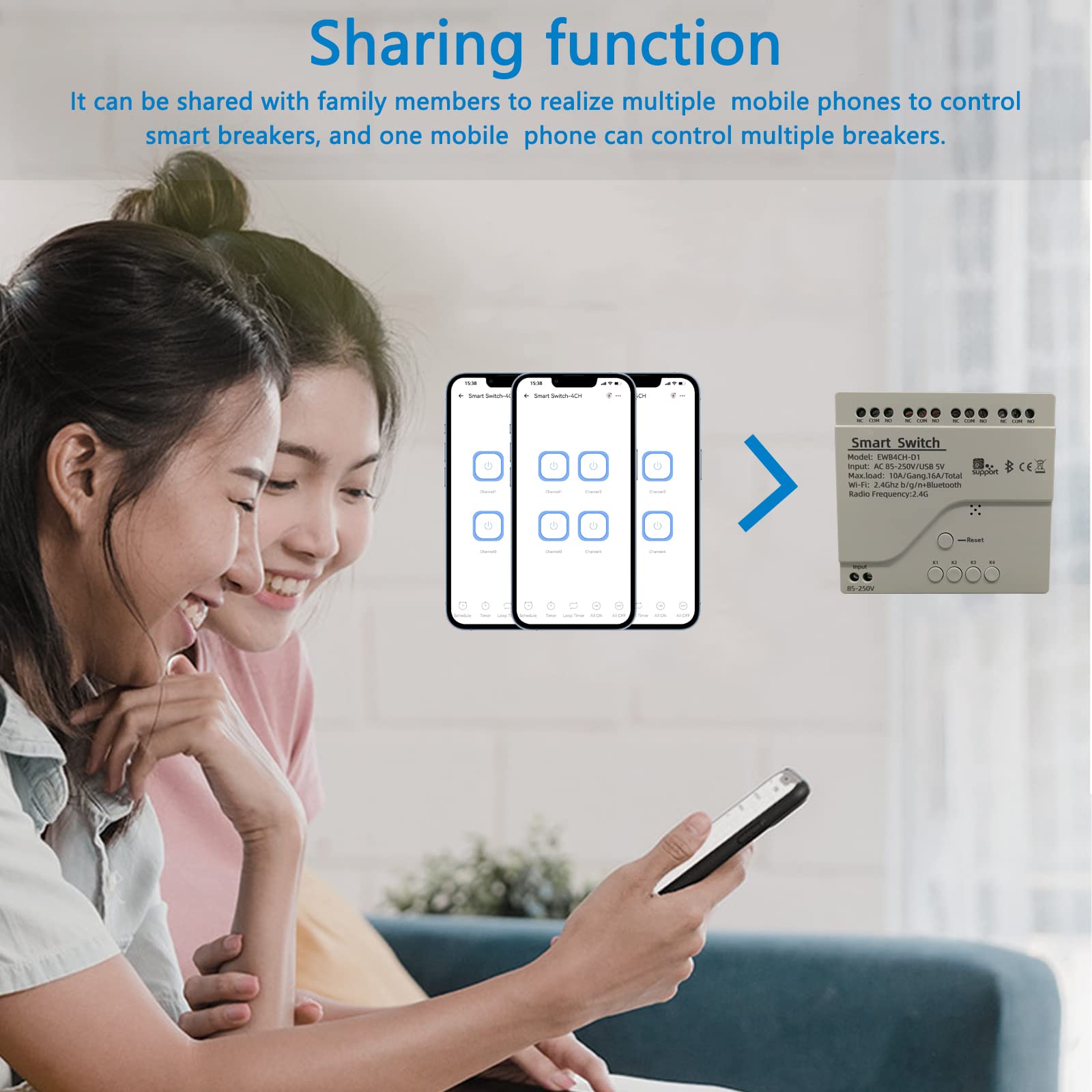 Newgoal 4 Channel Smart Switch, Momentary/Latching WiFi Relay, eWeLink APP Bluetooth Control Switch for DIY Smart Home - Compatible with Alexa & Google Home - Perfect for Home Automation & Remote Control