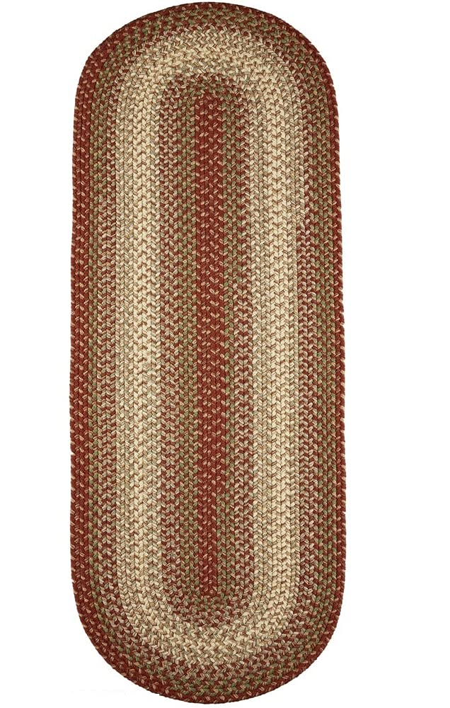 Rhody Rug Ellsworth Reversible Braided Runner Rug 2' x 6' - Indoor/Outdoor Durable Floor Mat in Brown/Beige for Hallway, Kitchen, Patio & Deck Decor