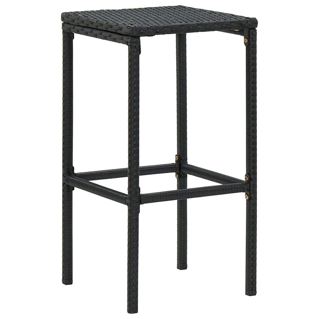 CHARMMA 3-Piece Outdoor Patio Bar Set with Weather-Resistant Poly Rattan & Cushions - Black Bistro Set for Garden, Balcony or Poolside Dining