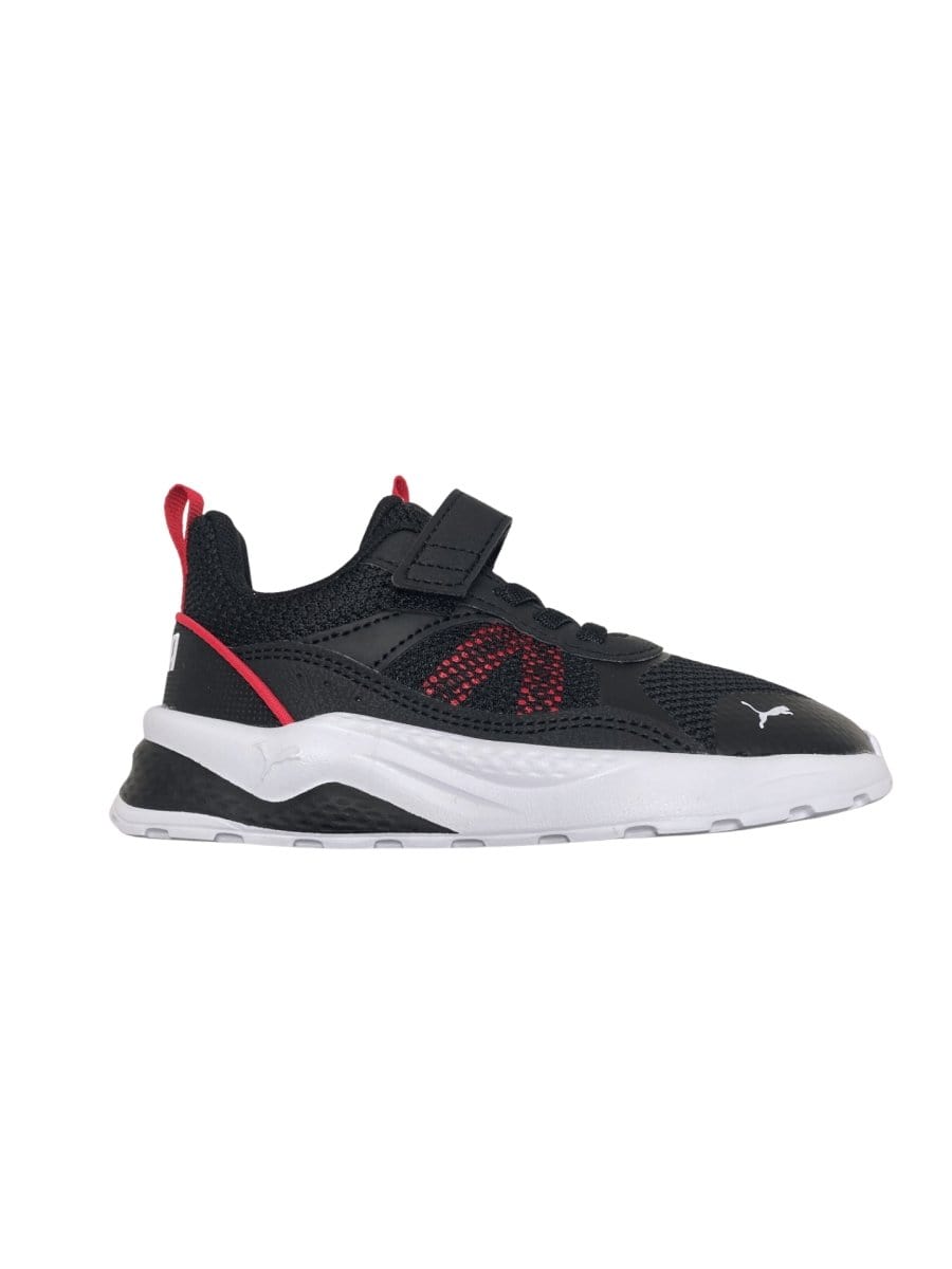 PUMA KIDS ANZARUN Running Shoes for Boys & Girls - Black/Red - Lightweight & Comfortable for School, Sports & Daily Activities