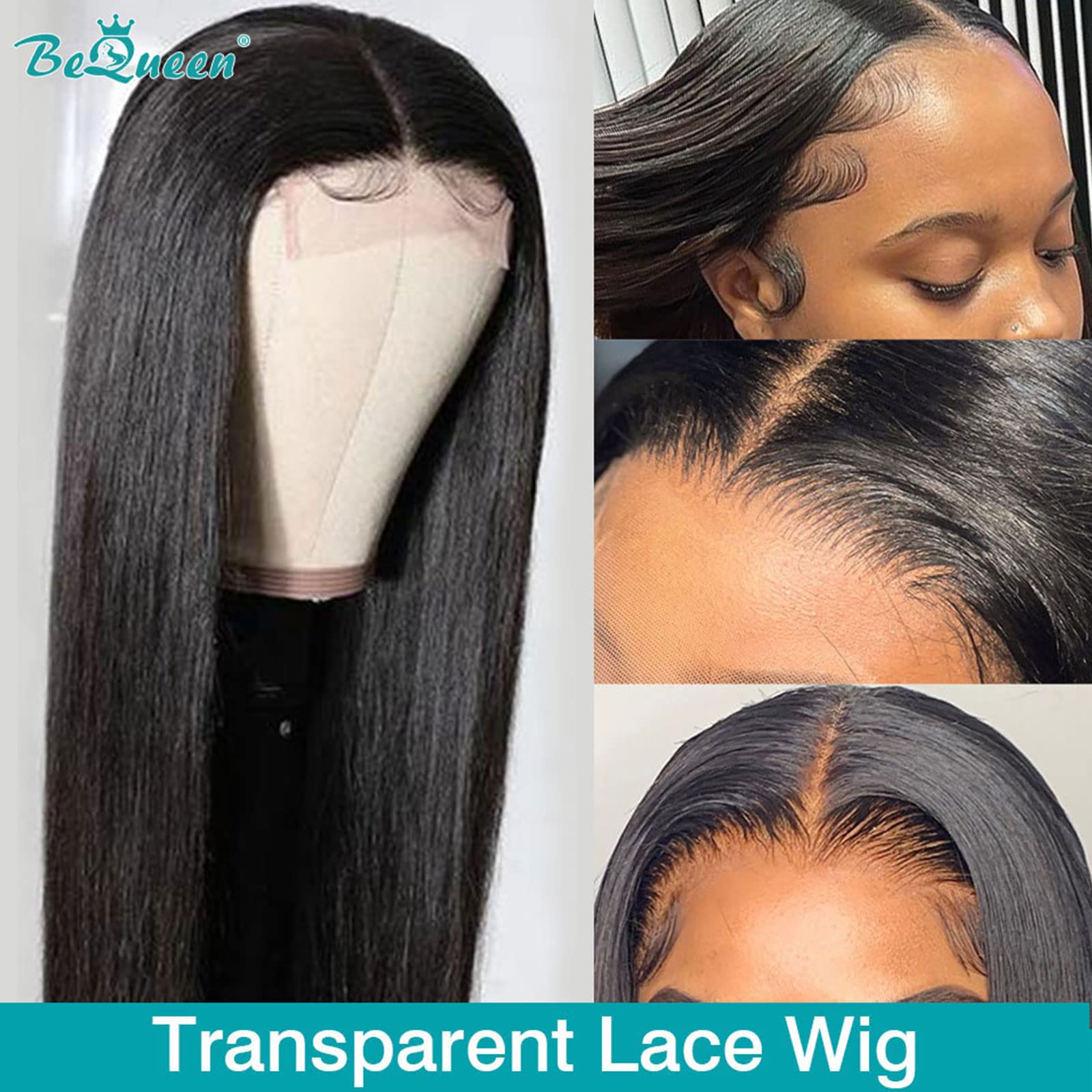 Brazilian Body Wave Human Hair Wigs for Black Women - 150% Density Glueless Lace Front Wig with 4x4 Lace Closure, Pre-Plucked, Baby Hair & Bleached Knots - Perfect for Daily Wear, Parties, and Special Occasions