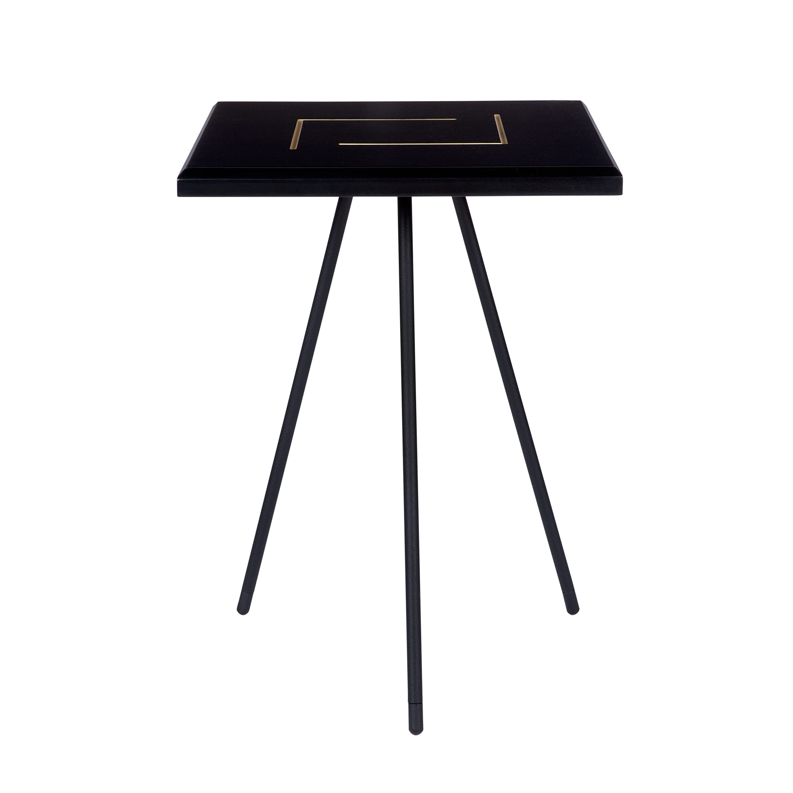 Urban Nouk Premium Side Table - Engineered Wood Top & Iron Legs, Coffee Table, Nightstand, End Table - Easy Assembly in Amalfi Black - Perfect for Living Room, Bedroom & Office Decor