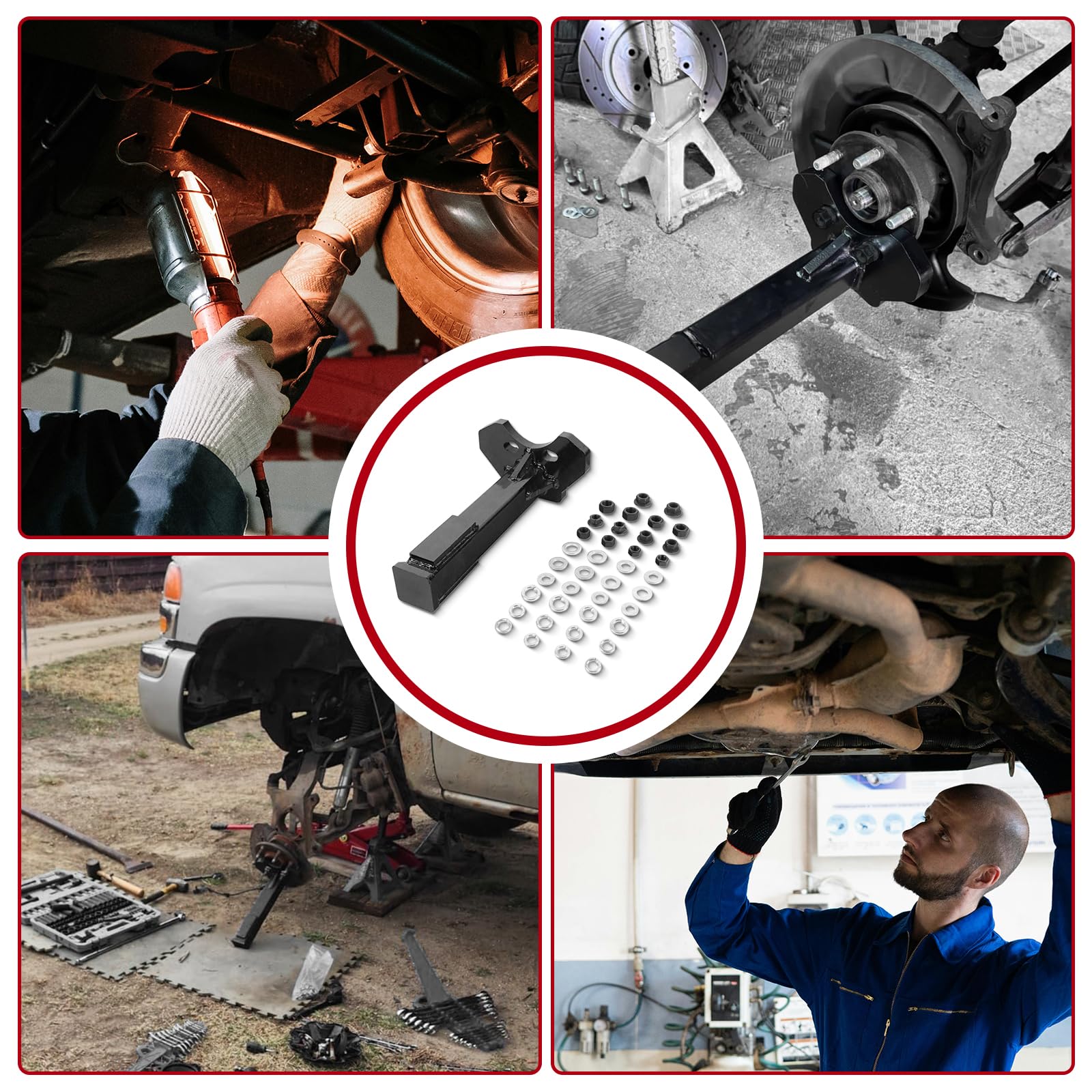8629 Wheel Hub Puller & Bearing Removal Tool Kit - Compatible with 5/6/8 Bolt Axle Stud Hubs (Includes Nuts & Washers) - ATD Tools Replacement - Perfect for DIY Auto Repair & Maintenance (Black)