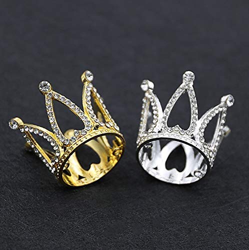 Gold Mini Crown Cake Topper for Newborn Prince & Princess - Tiny Rhinestone Tiara for Cupcakes, Baby Shower Decor, Photo Props & Craft Projects - Perfect for 1st Birthday Parties, Christenings & Nursery Decorations