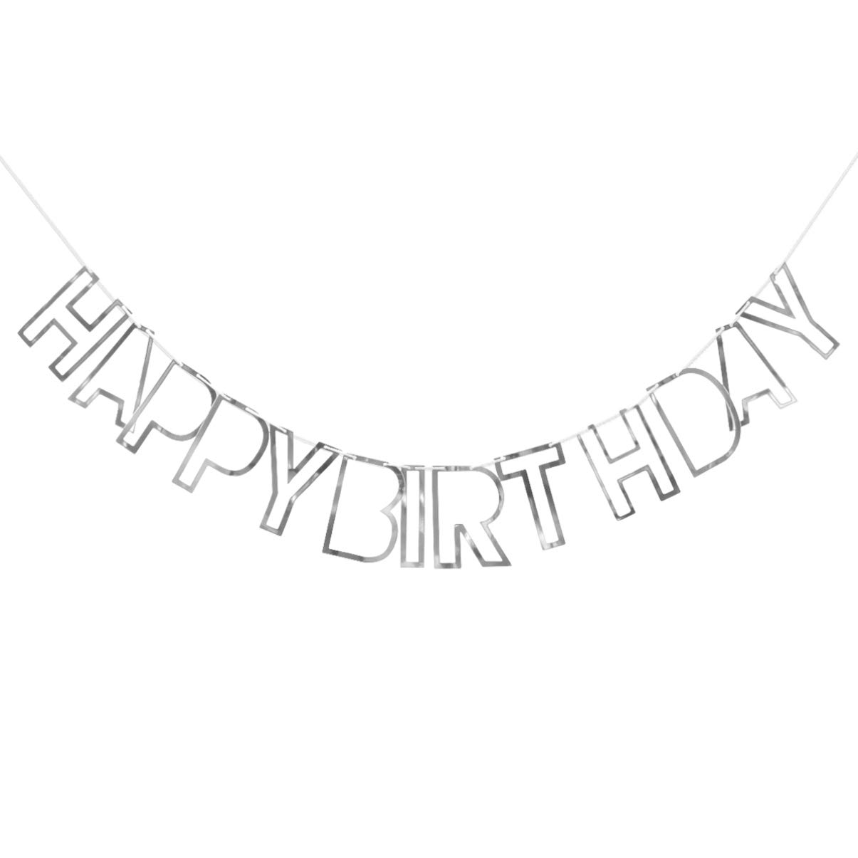 Happy Birthday Banner - Glittery Alphabet Letter Pennant with Sequins & Metal Accents for Baby Shower, Party Decorations & Wall Hangings | Perfect for Birthday Celebrations, Nursery Decor & Festive Events