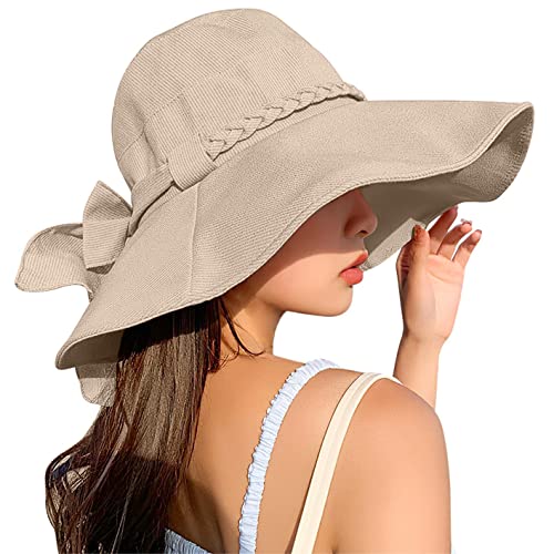 Women's Wide Brim Sun Hat for Beach - UPF 50+ UV Protection Summer Straw Hat for Outdoor, Travel & Vacation