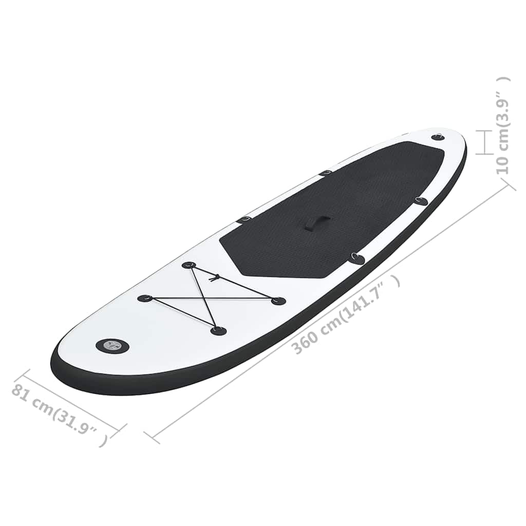 Premium Inflatable Stand Up Paddle Board Set - 12.8g Lightweight SUP with Paddle, Pump & Carry Bag - Black & White Design for Lakes, Rivers & Ocean Paddling