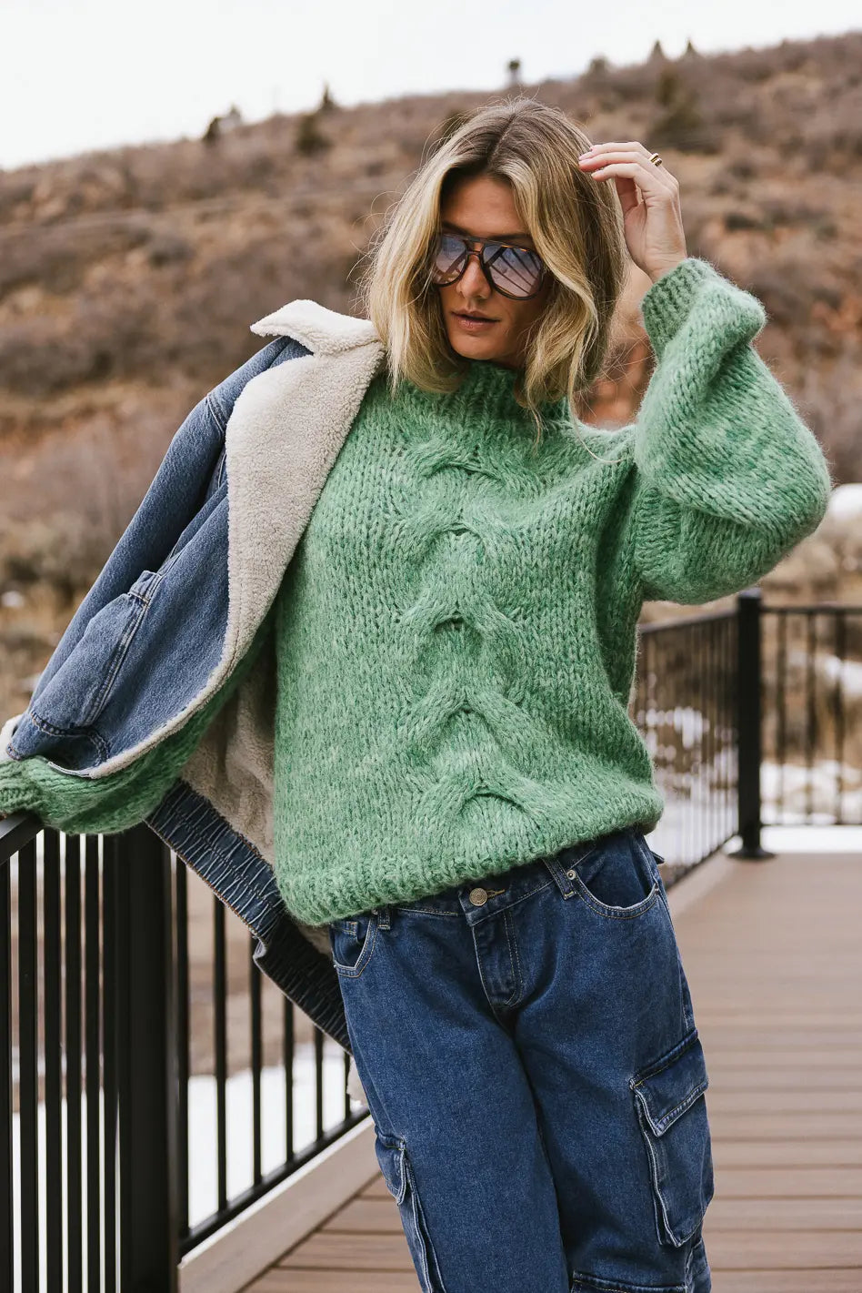 Anastasia Green Knit Sweater for Women | Cozy Winter Pullover | Perfect for Casual Outfits & Holiday Gatherings