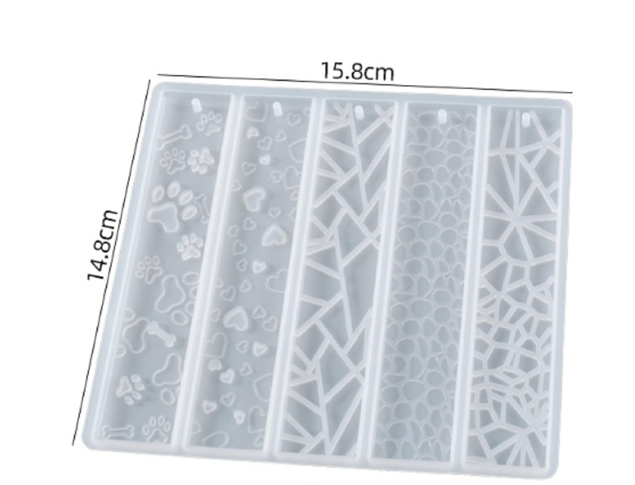 SNOOGG ™ 5-Piece Silicone Bookmark Molds for Epoxy Resin Casting - DIY Resin Art, Wedding Favors, Valentine's & Anniversary Gifts - Perfect for Crafting, Scrapbooking & Unique Handmade Presents