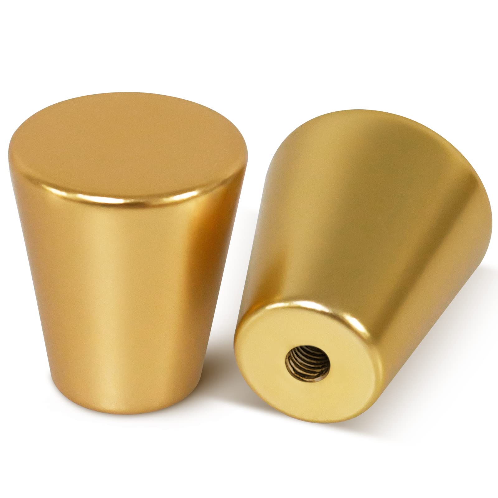 Gold Cabinet Knobs 20-Pack - Cylindrical Pull Handles for Drawers & Wardrobes - Home & Bathroom Upgrade