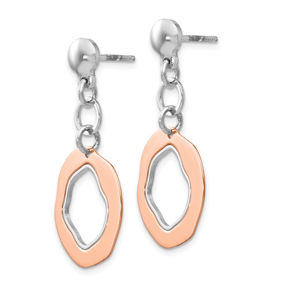 Jewels By Lux Leslie's Sterling Silver Rose Gold-Plated Dangle Earrings for Women - Elegant Post Earrings for Parties, Weddings & Everyday Wear