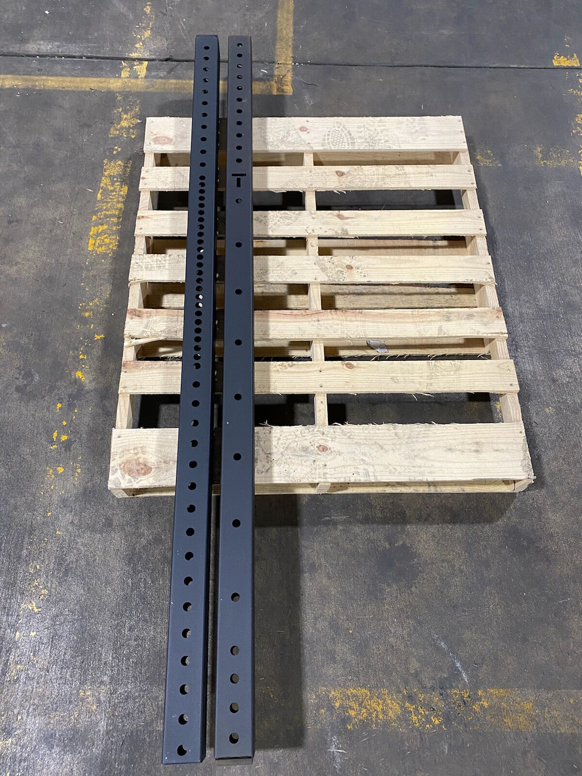 Black 82 X 3 Folding Uprights Pair - Scratch and Dent - Perfect for Home Gym Equipment Storage and Organization