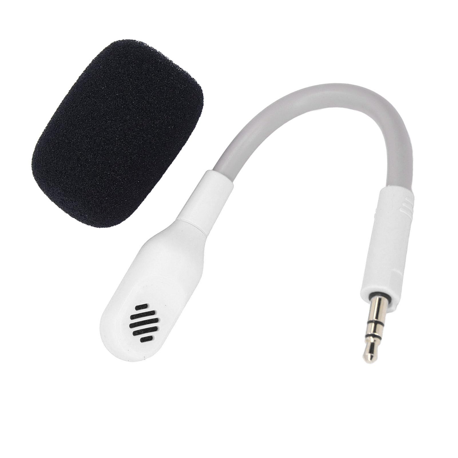 Yunseity Wireless Gaming Headset Microphone Replacement - 3.5mm Plug with OFC Core for PC, PS4, Xbox (White) - Perfect for Online Gaming, Streaming & Voice Chat
