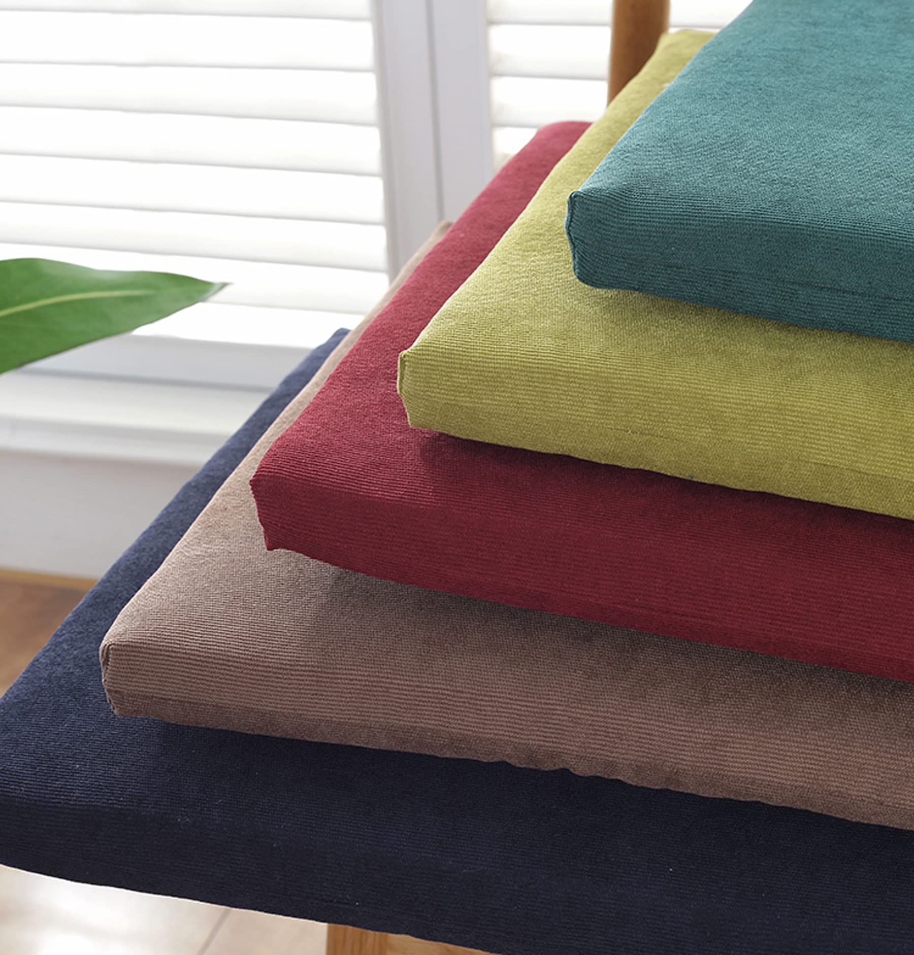 Reversible Corduroy Dining Chair Cushions with Ties - Soft Non-Slip Seat Pads, Machine Washable Square Kitchen Chair Covers for Comfortable Dining & Home Decor
