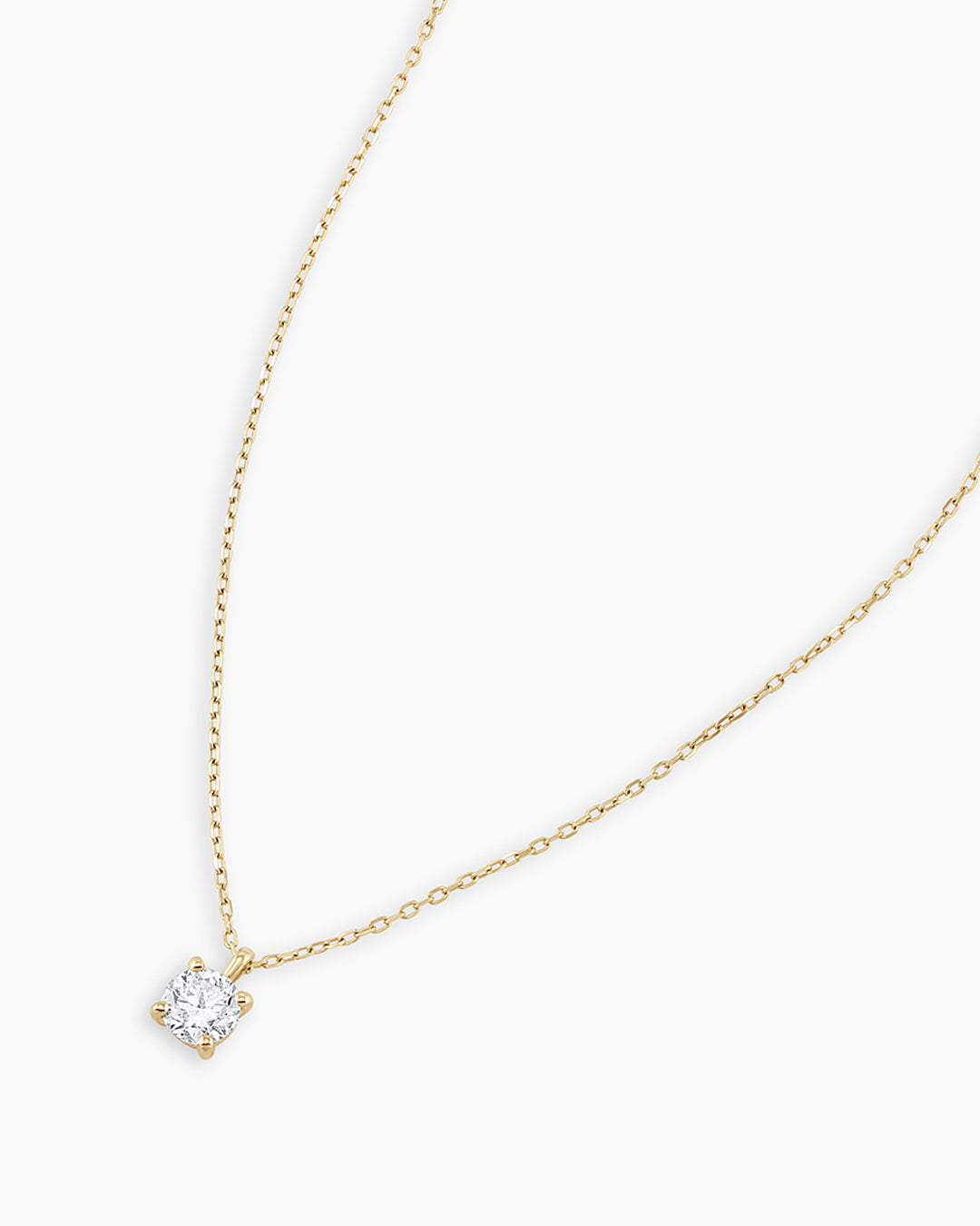 4mm Diamond Solitaire Necklace for Women - 14K White Gold Pendant Jewelry Gift for Anniversary, Wedding, Valentine's Day