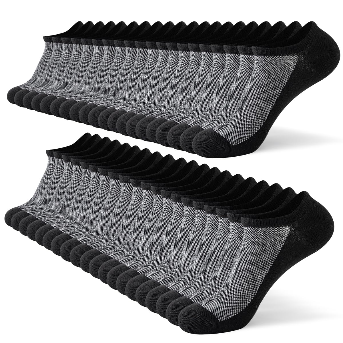 JOYNÉE 20 Pairs Men's No Show Socks - Low Cut Invisible Ankle Socks for Casual Wear, Athletic & Dress Shoes | Breathable & Comfortable Short Socks for Daily Use, Workouts & Travel